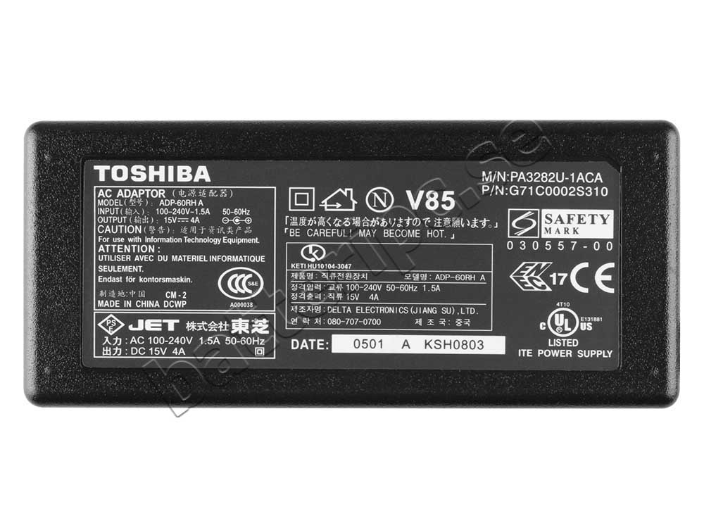 60W Laddare Toshiba Tecra A10-112 A10-11T AC Adapter
