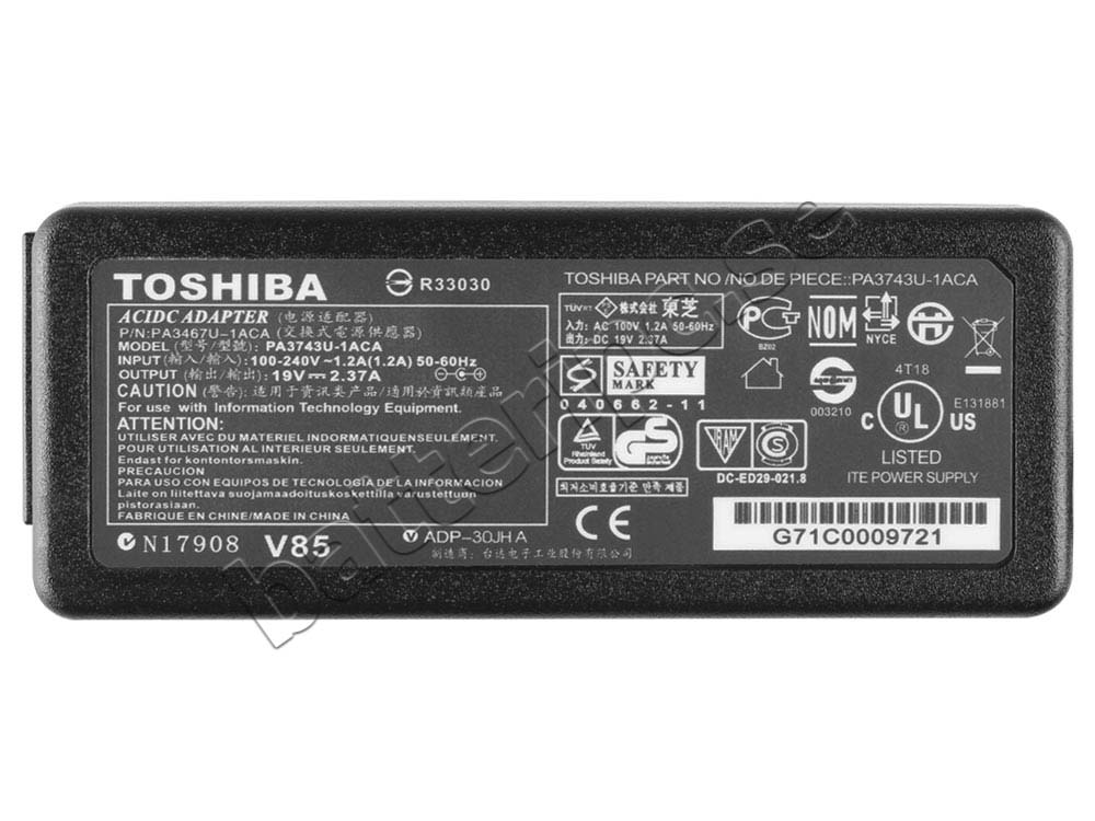 Original 45W Toshiba Satellite L40DW-C006 AC Adapter Laddare