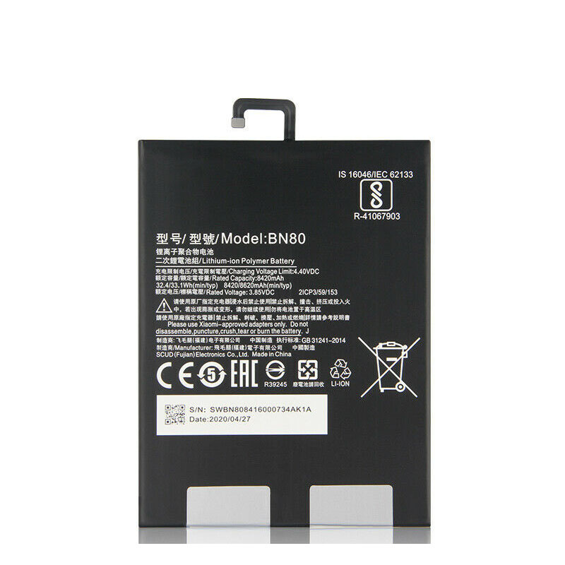 Original Batterier Xiaomi Pad 4 plus 8420mAh 32.4Wh